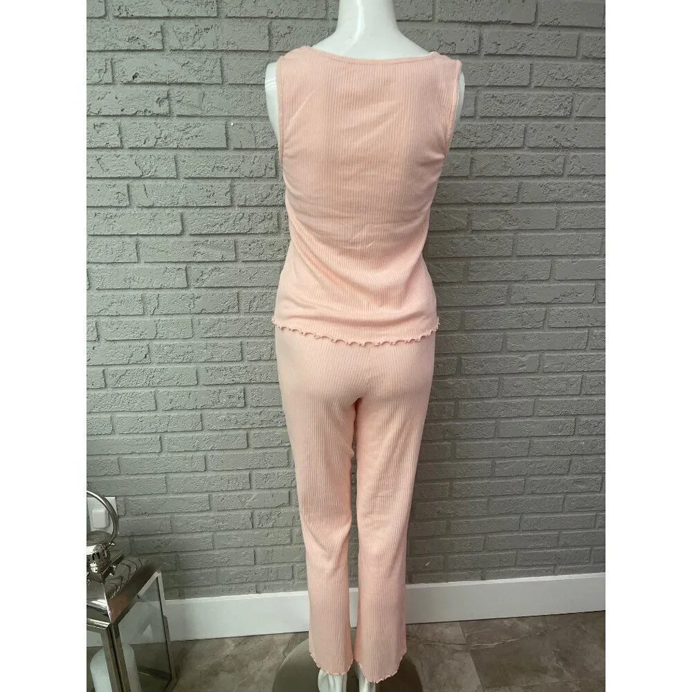 Dockers Women's Pink Lounge / Sleepwear 2 Pcs Cami Pant Set Size L
